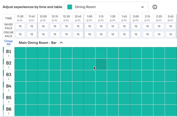 multi-experience tables